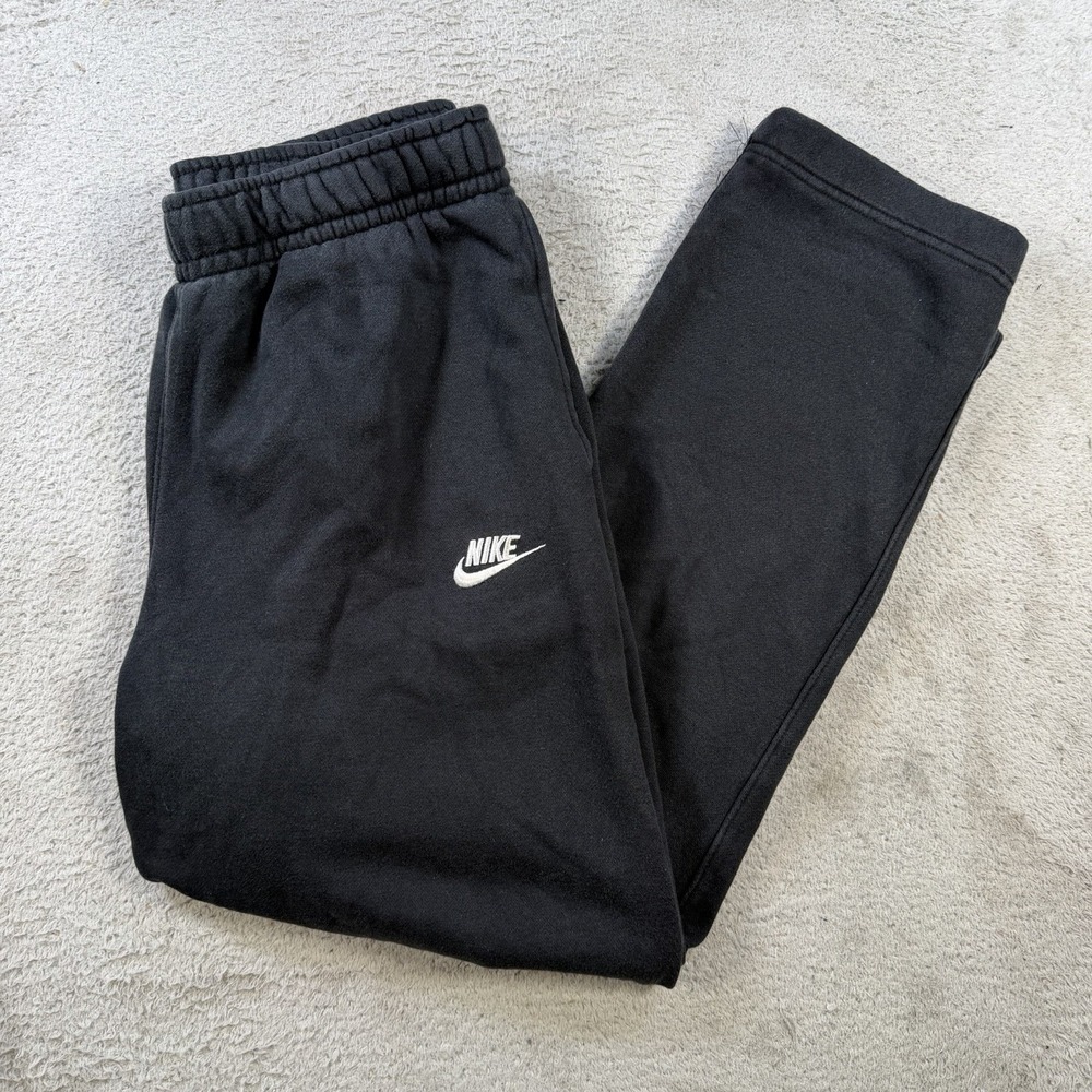 Nike Sweatpants Mens Medium Black Sportswear Club Fleece Joggers Gym Drawstring